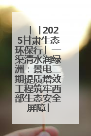 「2025甘肃生态环保行」一渠清水润绿洲：景电二期提质增效工程筑牢西部生态安全屏障