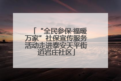 “全民参保·福暖万家”社保宣传服务活动走进泰安天平街道岩庄社区