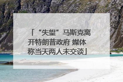 “失望”马斯克离开特朗普政府 媒体称当天两人未交谈
