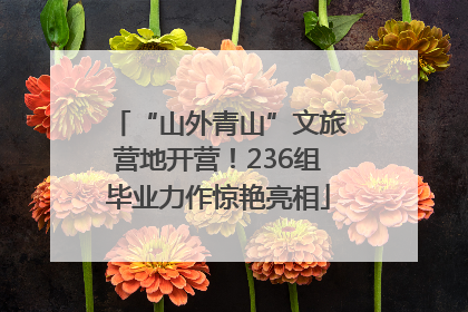“山外青山”文旅营地开营！236组毕业力作惊艳亮相