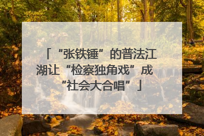 “张铁锤”的普法江湖让“检察独角戏”成“社会大合唱”
