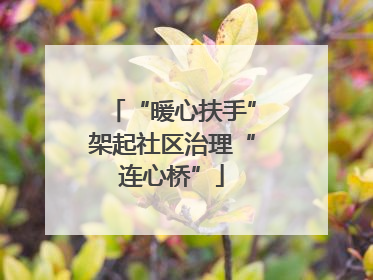 “暖心扶手”架起社区治理“连心桥”