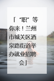 “职”等你来！兰州市城关区酒泉路街道举办就业招聘会
