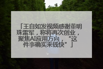 王自如发视频感谢董明珠雷军，称将再次创业，聚焦AI应用方向，“这件事确实来钱快”