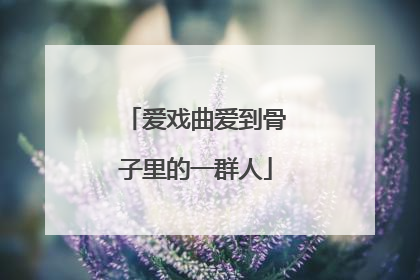爱戏曲爱到骨子里的一群人