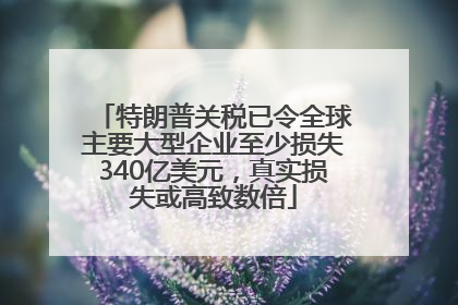 特朗普关税已令全球主要大型企业至少损失340亿美元，真实损失或高致数倍
