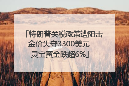 特朗普关税政策遭阻击金价失守3300美元 灵宝黄金跌超6%