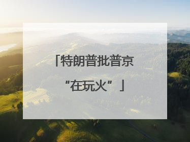 特朗普批普京“在玩火”