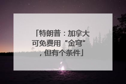 特朗普：加拿大可免费用“金穹”，但有个条件
