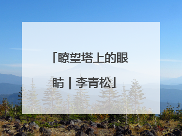 瞭望塔上的眼睛｜李青松