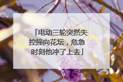 电动三轮突然失控撞向花坛，危急时刻他冲了上去