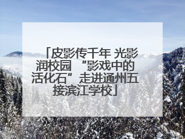 皮影传千年 光影润校园 “影戏中的活化石”走进通州五接滨江学校