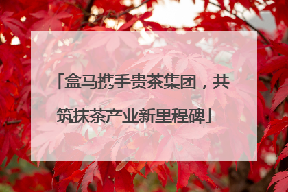 盒马携手贵茶集团，共筑抹茶产业新里程碑