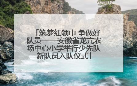 筑梦红领巾 争做好队员——安徽省龙亢农场中心小学举行少先队新队员入队仪式