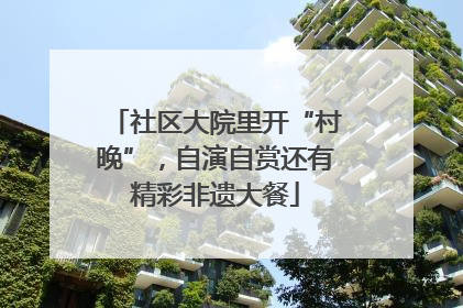 社区大院里开“村晚”，自演自赏还有精彩非遗大餐