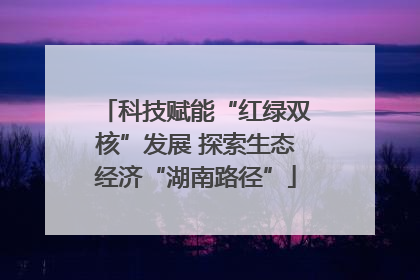 科技赋能“红绿双核”发展 探索生态经济“湖南路径”