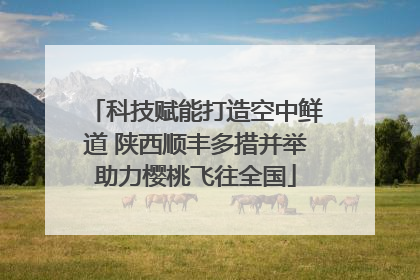 科技赋能打造空中鲜道 陕西顺丰多措并举助力樱桃飞往全国