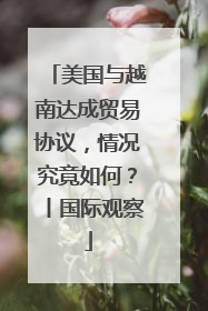 美国与越南达成贸易协议，情况究竟如何？丨国际观察