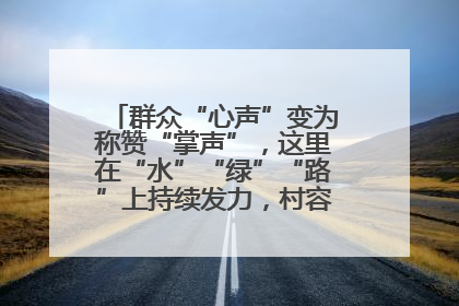 群众“心声”变为称赞“掌声”，这里在“水”“绿”“路”上持续发力，村容村貌焕然一新