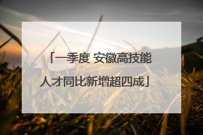 一季度 安徽高技能人才同比新增超四成