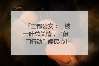 三都公安：一枝一叶总关情，“敲门行动”暖民心