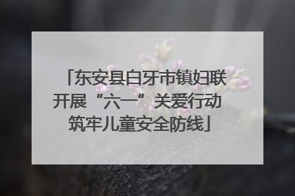 东安县白牙市镇妇联开展“六一”关爱行动 筑牢儿童安全防线