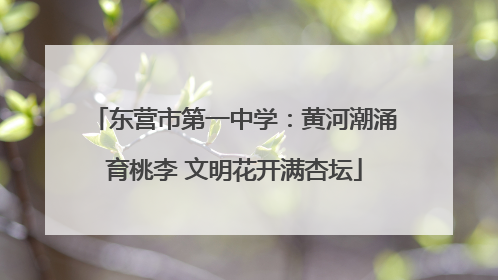 东营市第一中学：黄河潮涌育桃李 文明花开满杏坛
