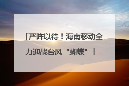 严阵以待！海南移动全力迎战台风“蝴蝶”
