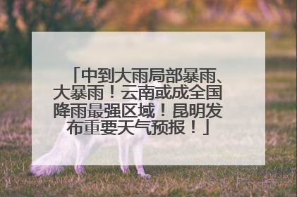 中到大雨局部暴雨、大暴雨！云南或成全国降雨最强区域！昆明发布重要天气预报！