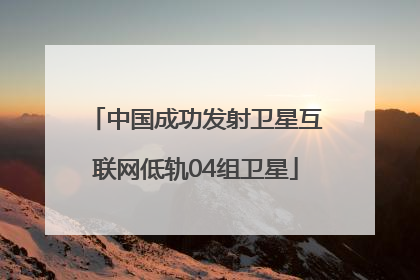 中国成功发射卫星互联网低轨04组卫星