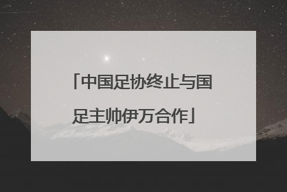 中国足协终止与国足主帅伊万合作