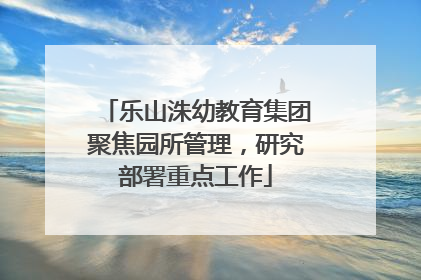 乐山洙幼教育集团聚焦园所管理，研究部署重点工作