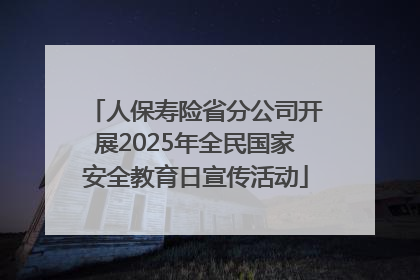 人保寿险省分公司开展2025年全民国家安全教育日宣传活动