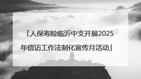 人保寿险临沂中支开展2025年信访工作法制化宣传月活动