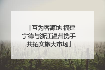 互为客源地 福建宁德与浙江温州携手共拓文旅大市场