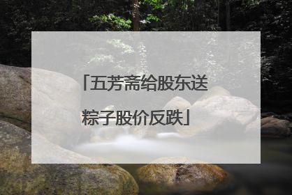 五芳斋给股东送粽子股价反跌