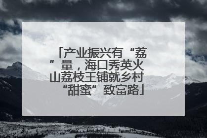 产业振兴有“荔”量，海口秀英火山荔枝王铺就乡村“甜蜜”致富路