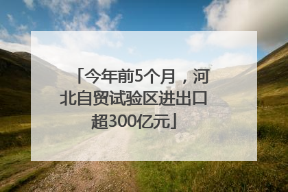 今年前5个月，河北自贸试验区进出口超300亿元