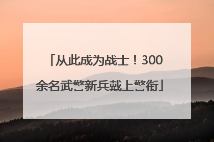 从此成为战士！300余名武警新兵戴上警衔