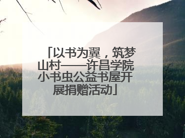 以书为翼，筑梦山村——许昌学院小书虫公益书屋开展捐赠活动