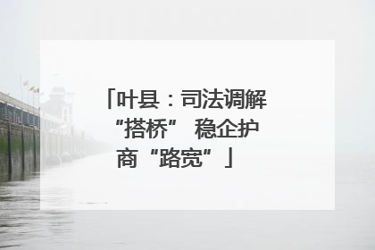 叶县：司法调解“搭桥” 稳企护商“路宽”