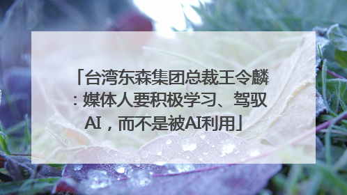 台湾东森集团总裁王令麟：媒体人要积极学习、驾驭AI，而不是被AI利用