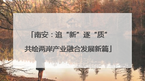 南安：追“新”逐“质” 共绘两岸产业融合发展新篇