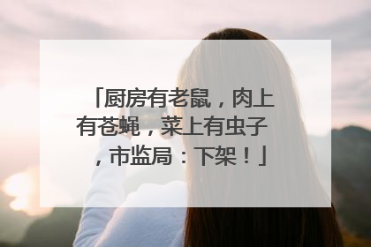 厨房有老鼠，肉上有苍蝇，菜上有虫子，市监局：下架！