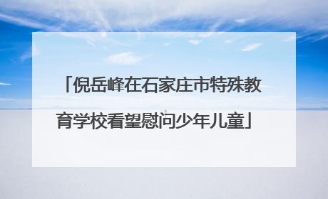 倪岳峰在石家庄市特殊教育学校看望慰问少年儿童