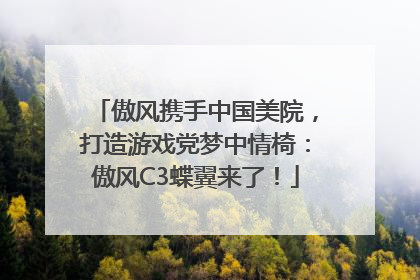 傲风携手中国美院，打造游戏党梦中情椅：傲风C3蝶翼来了！