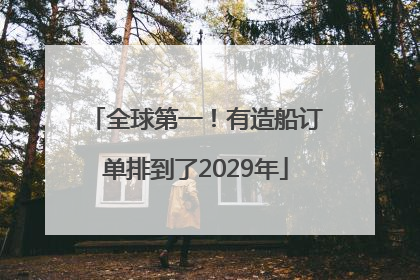 全球第一！有造船订单排到了2029年