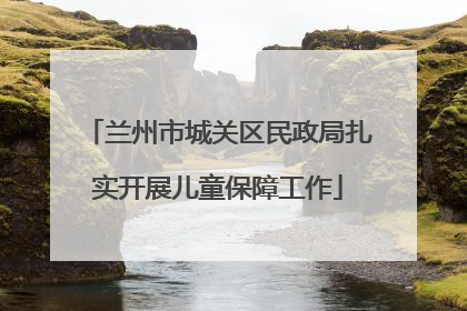 兰州市城关区民政局扎实开展儿童保障工作