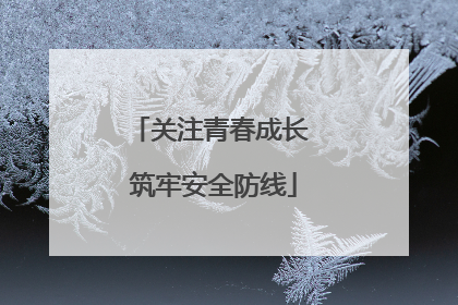 关注青春成长 筑牢安全防线