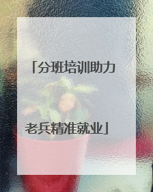 分班培训助力老兵精准就业